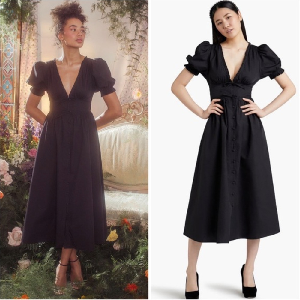 Hill House Sabrina Black Midi Dress